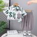 Children's Short Sleeved Set, New Style, Men's And Women's Summer Fashion, Trendy Letter Shirt, Children's Clothing_viptrois.com