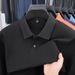 100% Cotton Long Sleeve Polo Shirt T-Shirt Men's Spring And Autumn New Style Turn-Down Collar Solid Color Business_viptrois.com