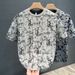 Fashion Trend Summer Short-sleeved T-shirt New Loose Cartoon Animation Pattern Niche Letter Versatile Top_viptrois.com