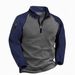 Men's Tactical Fleece Jacket – Stand Collar Pullover With Color-Matching Zipper, Warm & Stylish Outdoor Sweatshirt_viptrois.com