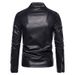 Suitable For All Seasons Leather Stand Collar Cardigan Motorcycle Jacket Men's Spring Coat_viptrois.com