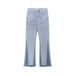 Niche Washed And Distressed Patchwork Slimming Micro Flared Jeans, Men's Trendy American Street Casual Pants_viptrois.com