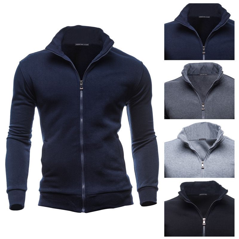 Men's Clothing wsih men's retro sweatshirt sports cardigan fleece zipper jacket_viptrois.com