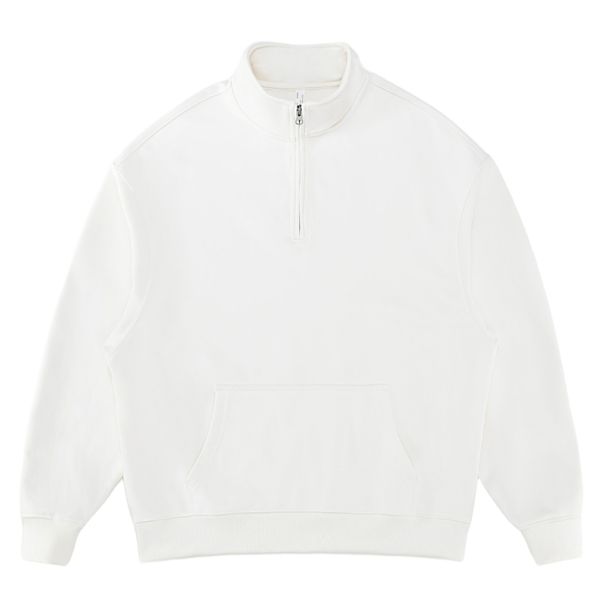 Loom 2025 Autumn Winter New 460G Stand Collar Half-Zip Pullover Heavyweight Large Terry European And American Men's Street_viptrois.com