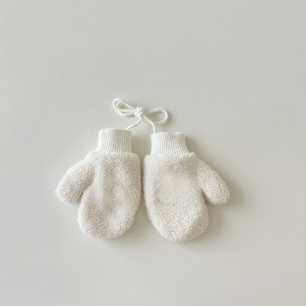 Children's gloves Winter ins warm interlocking baby Student halter baby gloves_viptrois.com