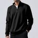 Men's Fleece-Lined High Neck Sweatshirt - Winter Zip-Up Thermal Top With Sherpa Interior, Slim Fit Pullover For Cold Weather_viptrois.com