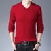 Men's Slim Fit V-Neck Knit Sweater - Lightweight Wool Blend Pullover For Casual Wear (Multiple Colors & Sizes Available)_viptrois.com