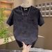 New Men's Short Sleeve T-Shirt Trendy Loose Fit Crew Neck Letter Print Summer Casual Versatile Top_viptrois.com