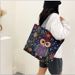 Women's Shoulder Bags Fashionable Illustration Tote Bag, Artistic And Retro Single-shoulder Bag, Underarm Bag, Single-sided Embroidered Bag For Women_viptrois.com
