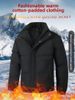 2025 New Winter Padded Coat Men's Casual Couple Fake Two Pieces Thickened Padded Jacket Bread Jacket Hooded Outside_viptrois.com