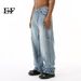 Men's Clothing 2025 New Arrivals Blue American Multi Layered Scimitar Style Loose Denim Pants Men's Trend_viptrois.com