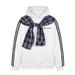 American Letter Embroidery Detachable Plaid Shawl Hooded Sweatshirt 2025 Unisex Autumn Loose Couple Ins Style_viptrois.com