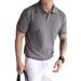 Men's Lightweight Knit Polo Shirt – Business Casual Short-Sleeve Top (M-XXXL, Army Green/Navy/White/Black/Grey/Beige)_viptrois.com