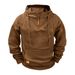 Men's Clothing Zip-Up Hooded Sweatshirt - Fleece Lined, Multi-Pocket, Casual Pullover (Light Gray, Dark Brown, Burgundy, Army Green, White, Navy)_viptrois.com