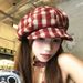 New Plaid Beret For Women, Autumn And Winter, Face-Slimming Cloud Artistic Versatile Octagonal Hat, Newsboy Painter Hat_viptrois.com