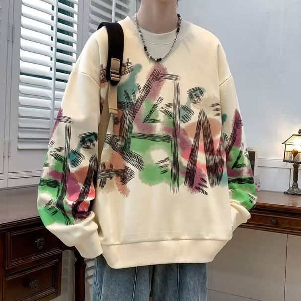 Long Sleeved T-shirt Men's Hoodie Base Shirt Round Neck Youth Top_viptrois.com