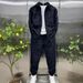 Men's Clothing Autumn New Three Dimensional Relief Jacquard Shirt Fashion Slim Trousers Two Piece Suit Men's Trendy Brand Casual Sports Suit_viptrois.com