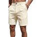 Men's Summer Solid Color Casual Five Point Pants Business Slim Fit White Shorts Thin Breathable 2026 New_viptrois.com