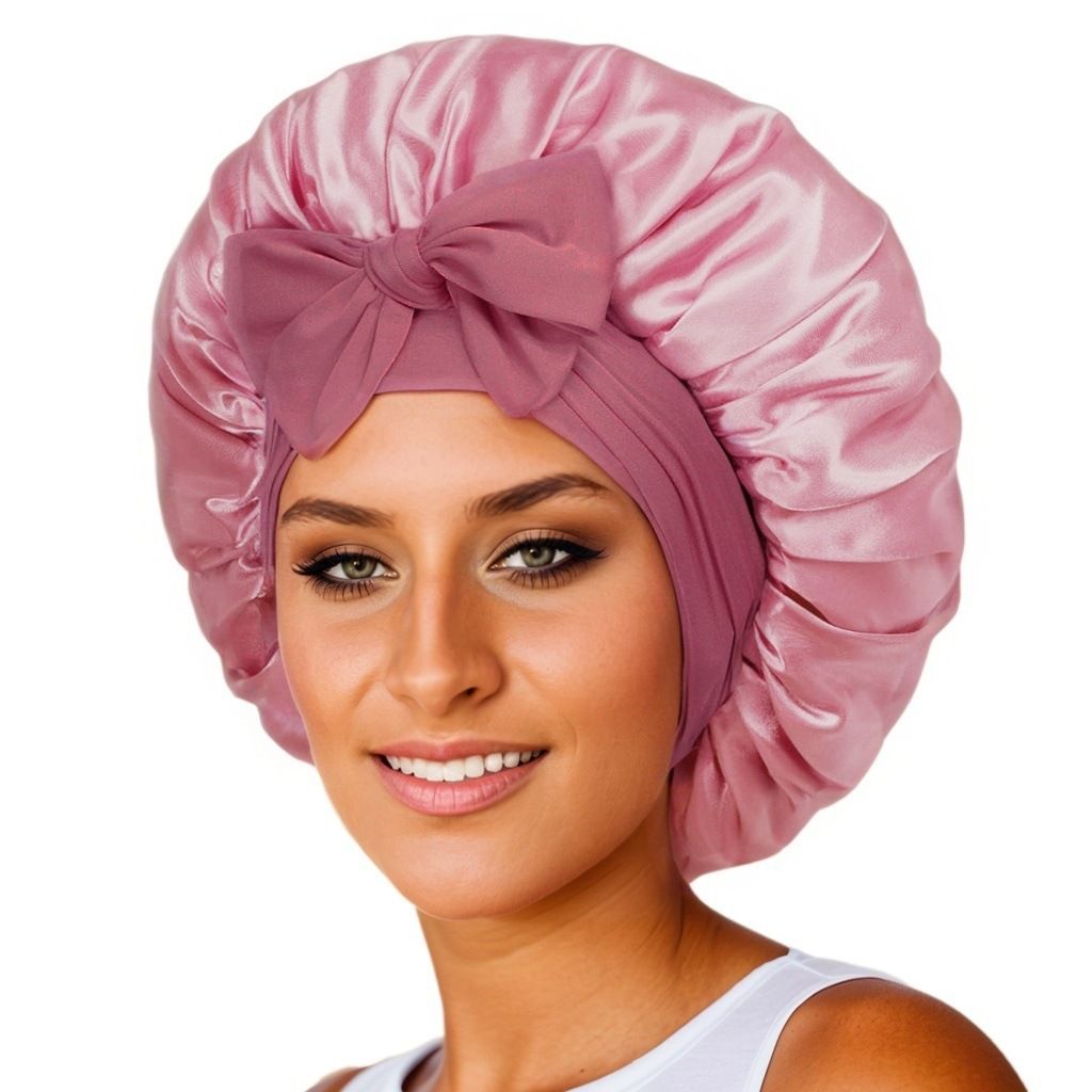 Women's Satin Sleep Cap With Leopard Print Bow - Soft Wide Headband For Hair Protection, Comfortable & Stylish Nighttime Accessory_viptrois.com
