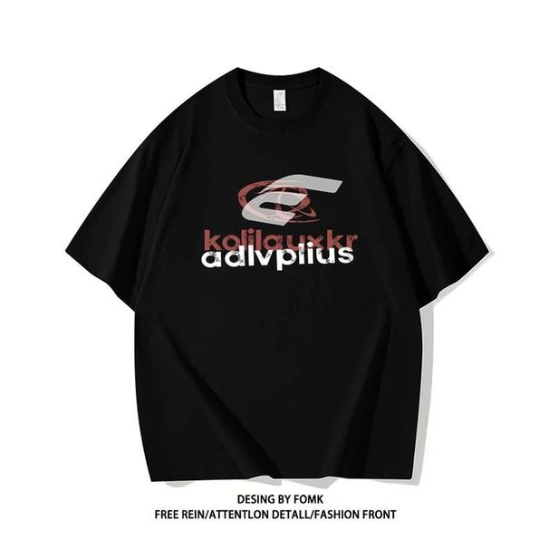 Vintage American T-shirt Letter Print Summer Trend Hiphop Street Loose Crew Neck Short Sleeve Men's_viptrois.com