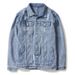 Men's Clothing trendy high street denim jacket trendy men's wear ins student loose hole print patch couple_viptrois.com