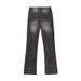 Men's Clothing High Street Washed Black Jeans Straight Slim Fit Flared Retro Distressed Trousers_viptrois.com