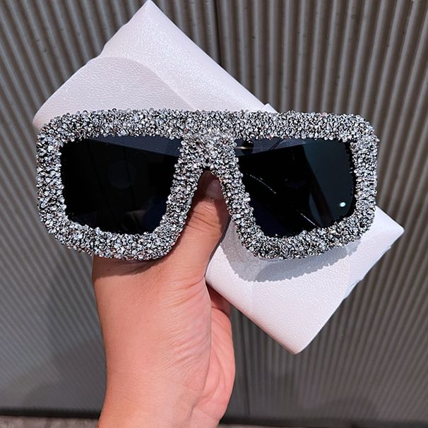 Large Frame Fashion Sunglasses Luxury Rhinestone Trendy Street Shooting Sunglasses Personality Party Decoration Glasses For Women_viptrois.com