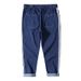150Kg Large Size Men's Spring And Summer New Loose Jeans Men's 9-point Badge Elastic Waist Straight Foreign Trade Jeans_viptrois.com