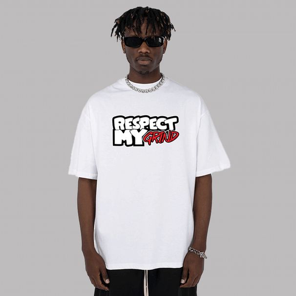Summer Small Neckline American Retro Trendy Brand High Street Letter Round Neck Short-sleeved T-shirt Men's And Women's Hip-hop Loose Top_viptrois.com