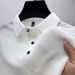 Men's Summer Business Polo Shirt – Lightweight Silk-Blend Short Sleeve With Classic Collar (M-5XL, Black/Green/White/Khaki/Grey/Blue)_viptrois.com