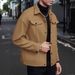 Men's Wool-Blend Peacoat With Utility Pockets – Military-Inspired Workwear Jacket For Urban Exploration (Adjustable Storm Cuffs & Hidden Hood)_viptrois.com