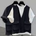 Men's Clothing Niche Design Short Sleeved T Shirt Men's Summer Of The Trend Of Workwear Three Dimensional Pocket Loose Half Sleeved T Shirt_viptrois.com