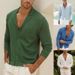 Men's Knitted Button Long Sleeved Shirts Autumn And Winter New Men's Breathable Shirt Tops_viptrois.com