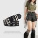 Star Multi-Hole American Wide For Women And Men New Design Jeans Niche Y2K Belt White_viptrois.com