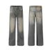 Men's Clothing Faded Bootcut Straight Wide Leg Casual Jeans For Men_viptrois.com