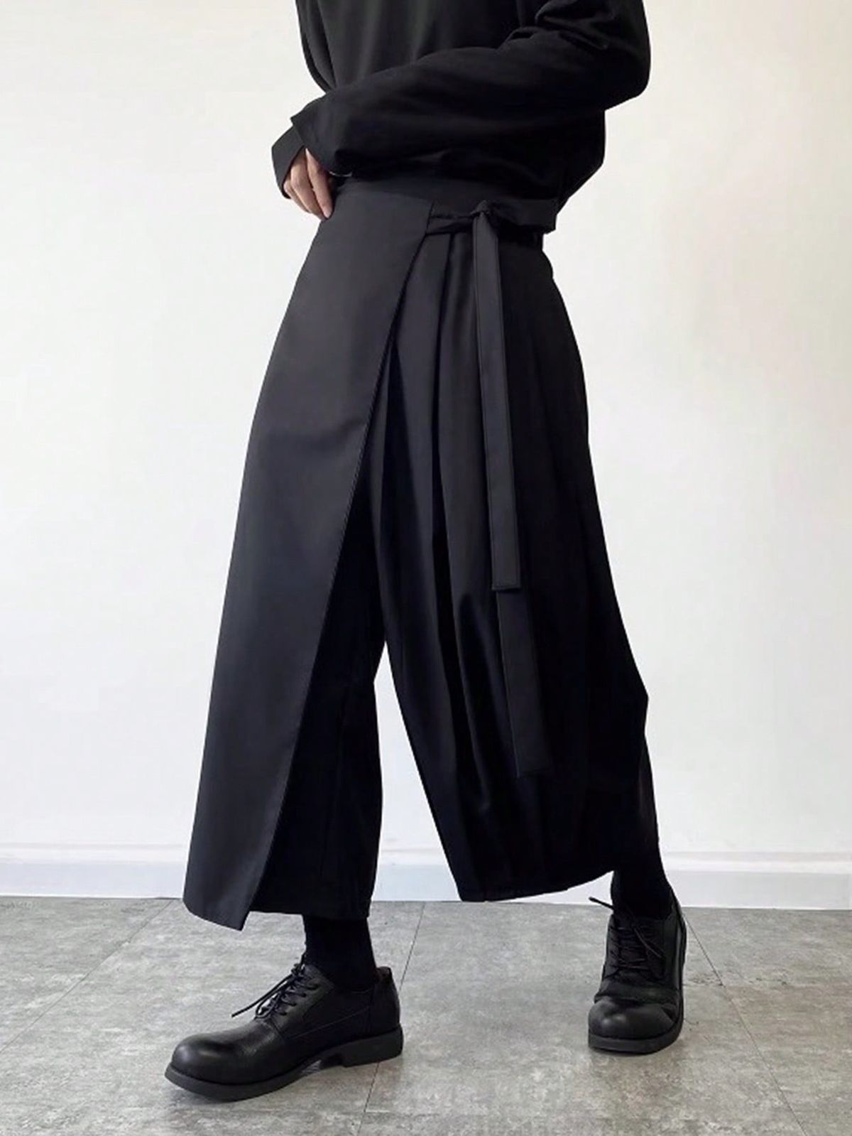 Warrior Pants Men's Spring And Autumn Style Design Skirt Pants Straight Wide Leg Kendo Pants_viptrois.com