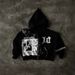 Men's Trendy Casual Short Hooded Sweatshirt 2025 New 103D Digital Print Five Pointed Star Zipper Cardigan Loose Jacket_viptrois.com