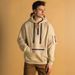 Men's Fleece Hooded Sweatshirt - Winter Warm Pullover, Oversized Fit, Casual Streetwear (Black, White, Navy, Khaki, Gray) – M-XXXL_viptrois.com