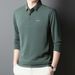 Nordmann Cross-Border Men's Long Sleeve Middle-Aged Loose Casual Base Spring T-Sh Dad's Autumn Outfit Turn-Down Collar Polo_viptrois.com