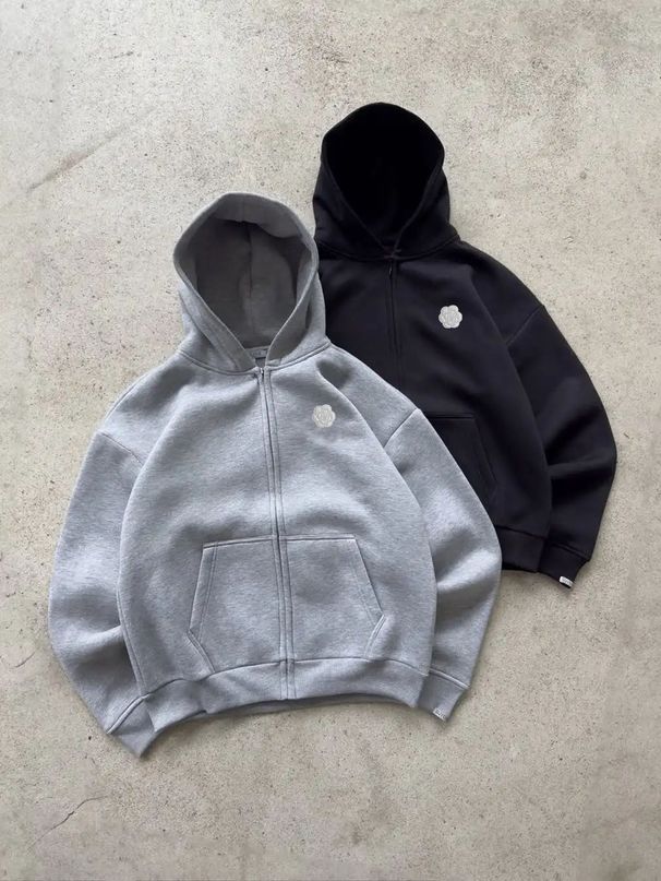 Men's Clothing Autumn/winter Men's Trendy Hooded Patch Print Sports Casual Comfortable Suit 003_viptrois.com