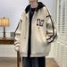 Pure Plus Size Hooded Cardigan Sweatshirt For Men, Autumn Trendy American Style Loose Jacket, High School Student Hoodie_viptrois.com