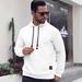 Men's Waffle Jacquard Hoodie - Breathable Long Sleeve Pullover With Drop Shoulder, Casual Streetwear Sweatshirt For Gym & Daily Wear_viptrois.com