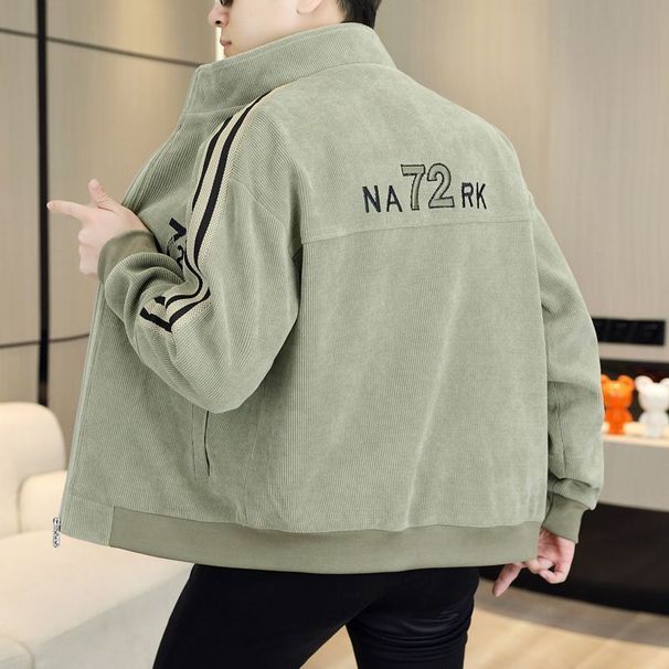 2025 Autumn And Winter New Stand Up Collar Trend Korean Version Men's Versatile Casual Corduroy Jacket_viptrois.com