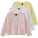 Baby Cotton Cardigan – Soft Breathable Knit Sweater For Toddlers (80-120cm, White/Pink/Yellow, A-Class Safety)_viptrois.com