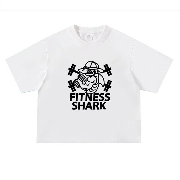 Trendy Brand Heavy 240g Short-sleeved American Shoulder Heavyweight T-shirt Men's And Women's Boxy Version Fitness Top_viptrois.com