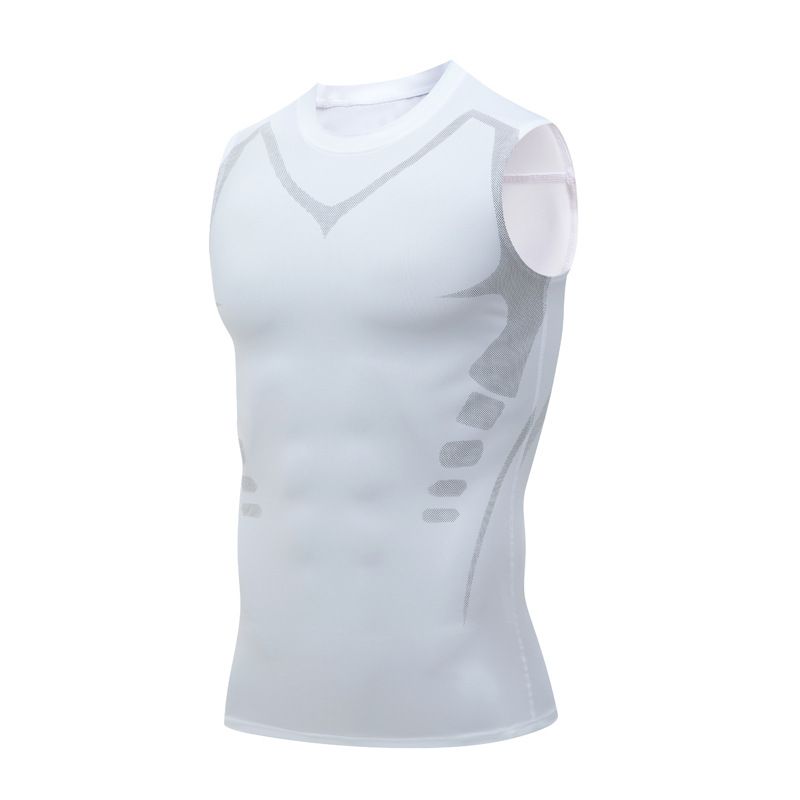 Men's Clothing High Elastic Sports Tight Vest Black, White And Gray 3 Color Clothes On Men's Quick Drying T-shirt Fitness_viptrois.com