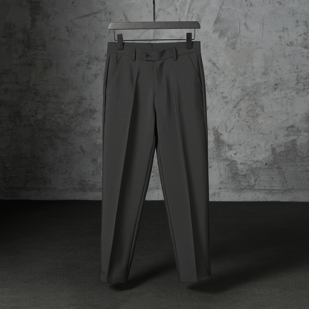 Men's Summer Ice Silk Dress Pants – Slim Fit Straight Leg Business Casual Trousers (Wrinkle-Resistant, Breathable Polyester)_viptrois.com