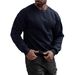 Men's Long Sleeve Casual Pullover Hoodie - Soft Cotton Blend Crewneck Sweatshirt For Fall & Winter, Relaxed Fit Streetwear_viptrois.com