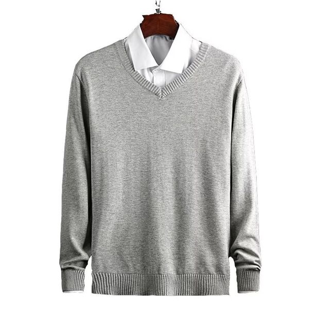 Autumn And Winter V-neck Sweater, Slim Fit Long Sleeved Knitted Sweater, Warm Base Sweater, Knitted Sweater_viptrois.com