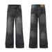 Men's Clothing American High Street Autumn New Washed Bamboo Cotton Jeans Loose Flared Distressed Wide Leg Pants_viptrois.com